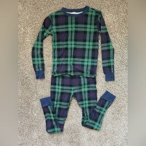 Old Navy Kids Plaid Pajama Set in Green and Navy